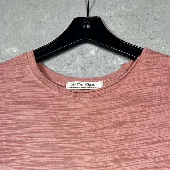 We the Free Top Womens XS Pink Ruched Long Sleeve Natasha Ruffle Shirt - Picture 2 of 10